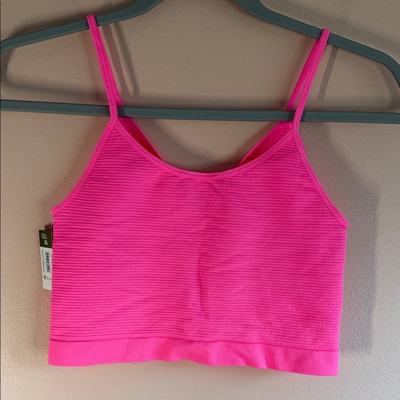 No Boundaries Hot Pink Ribbed V-Neck Bralette - Picture 5 of 5